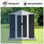 Remise de rangement extérieure durable avec structure en alliage d'aluminium et base imperméable pour une organisation résistante aux intempéries