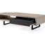 Table basse en bois de frêne brun clair Mid-Century moderne pour l'espace de vie principal, durabilité des pieds entièrement en métal, deux trous essentiels, 47,2 po de long, pièce à assembler avec style, couleur, pieds, rangement, X 19,7 po x 13,8 po