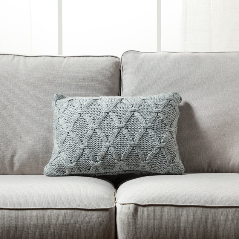 Housse de coussin rectangulaire en acrylique Buffalo, gris