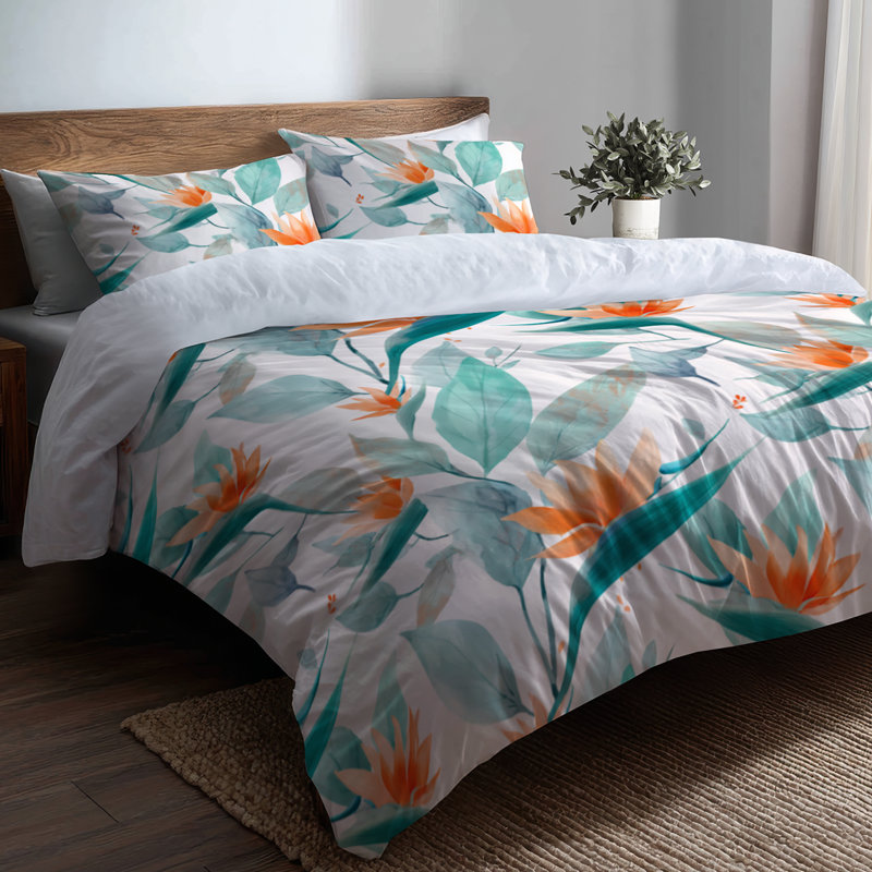 Ensemble de housse de couette Coastal Bed Of 3 Pcs - Floral Soft Paradise Petals
