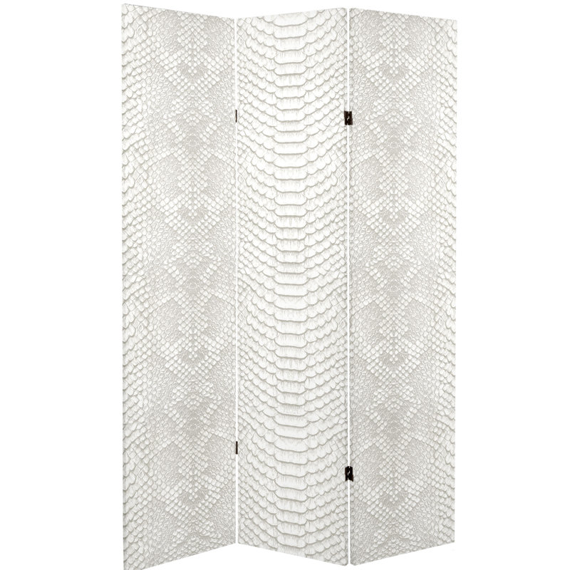 Paravent en simili peau de serpent, Blanc