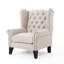 Magnifique chaise d'appoint - Tissu beige capitonné de façon captivante