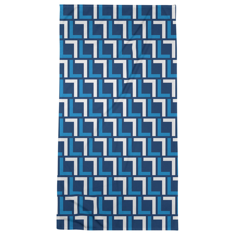 Serviette de bain, Bleu marine / bleu pastel / blanc