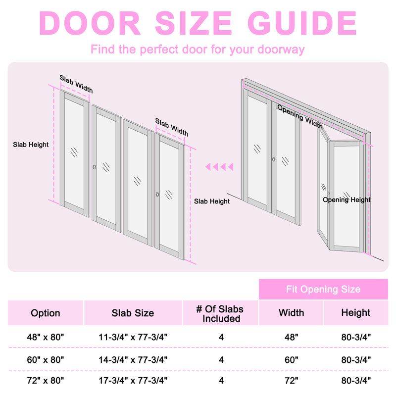 Portes pliantes pliantes en verre trempé givré 1-Paintable Paintable, 60 po x 80 po