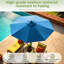 Parasol de patio électrique 9 pi, parasol de table extérieur, parasol de jardin, parasol de marché avec 8 nervures robustes, bleu-810281276
