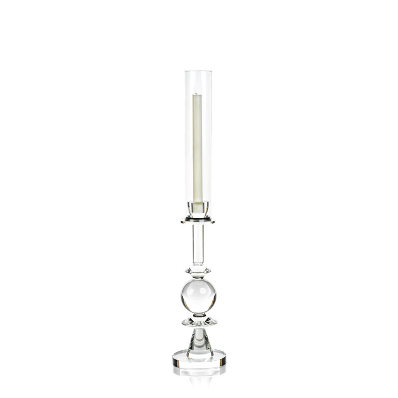 Bougeoir de table en cristal Vadim, H 25,5 po x l 4,75 po x P 4,75 po