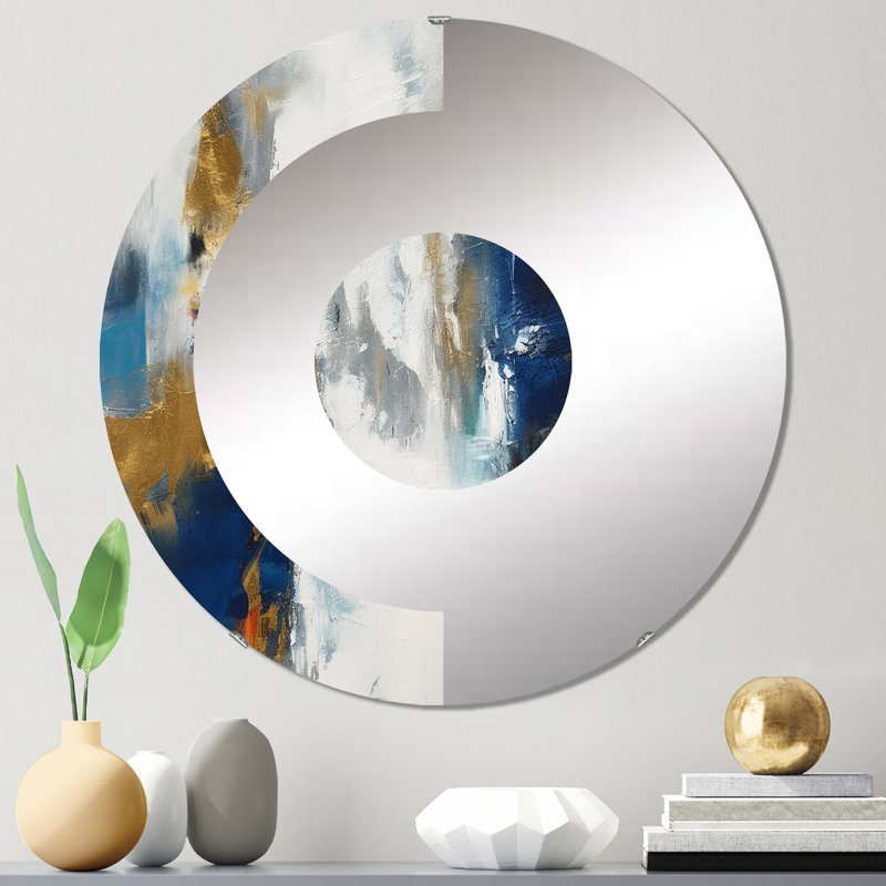Jagruti - Miroir mural demi-cercle, 23,6 po x 23,6 po
