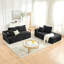 Canapé modulaire en chenille de 108 po en L, canapé désossé de style nuage avec méridienne, canapé rembourré moderne avec porte-gobelets et poches latérales, canapé à compression pour le salon, aucun assemblage requis, noir-1890658206