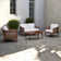 4-Piece Wooden Patio Conversation Set With Cushions & Matching Coffee Table