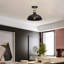 Moderne plafonnier semi-encastré 2 ensembles de plafonniers de couloir noir mat lampe de plafond Mid-Century pour la cuisine, le couloir, le vestibule, la chambre à coucher, la salle de lavage-1971609962