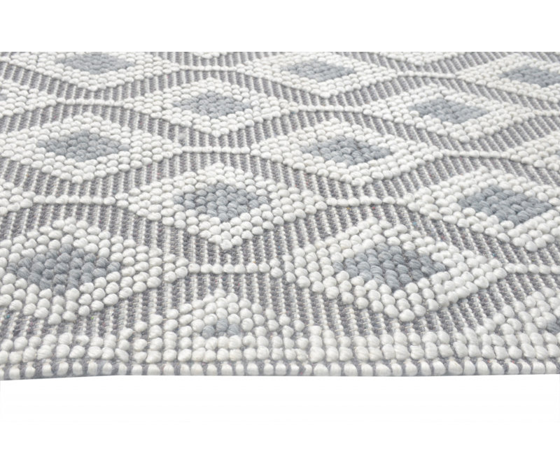 Tapis gris Dhurrie 5 pi x 7 pi