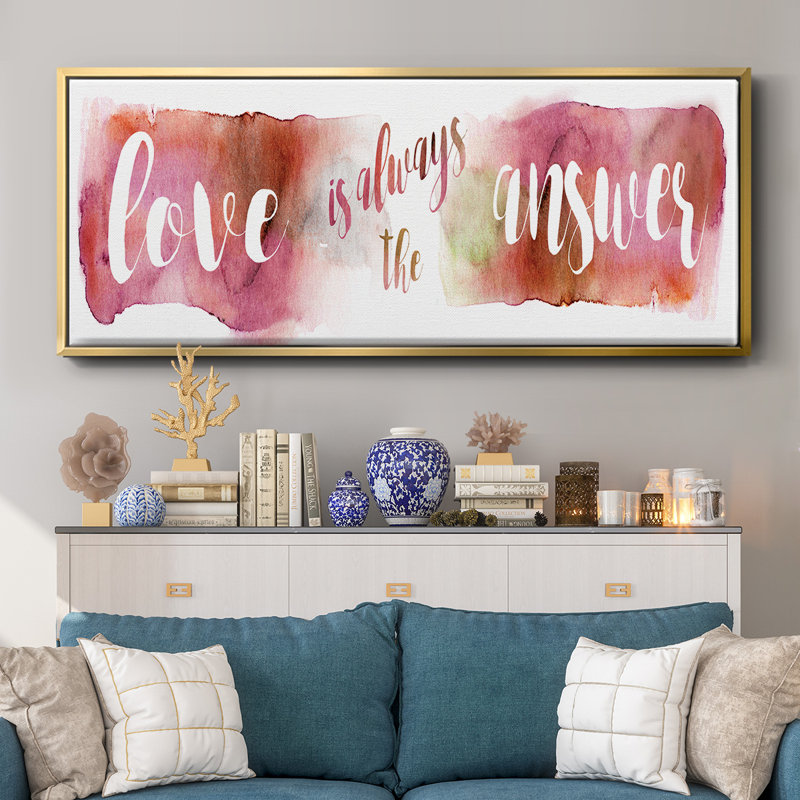 «Love is the Response» - Toile encadrée, H 12 po x l 30 po