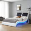 Lit plateforme tapissier en similicuir-948183441