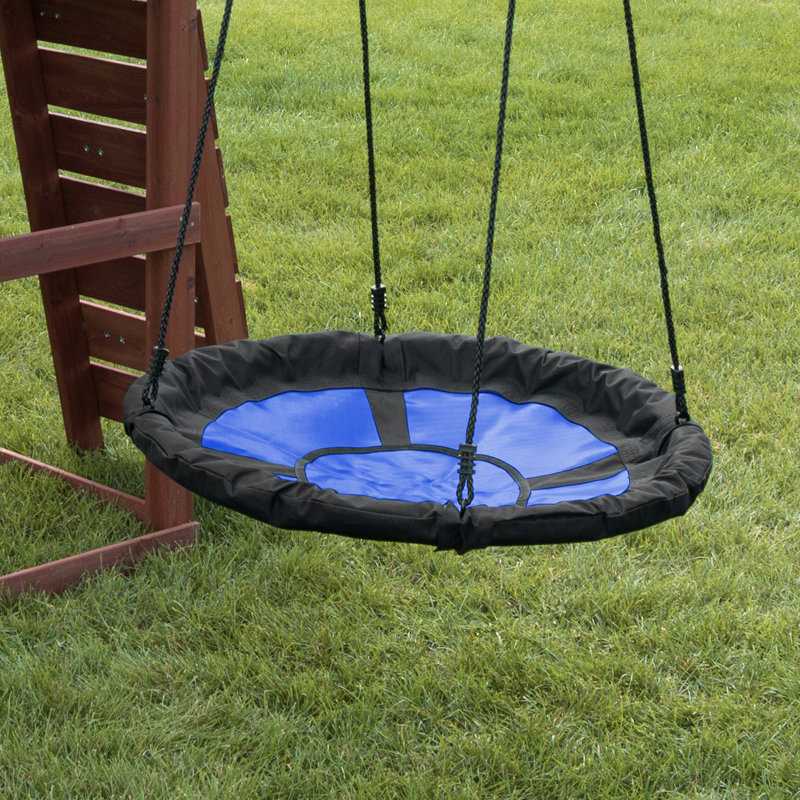 Steel Web/Saucer Swing with Chains and Hooks, Blue