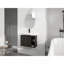 Meuble-lavabo mural 28 po avec lavabo en céramique blanche et porte à fermeture en douceur, chêne foncé-129437885