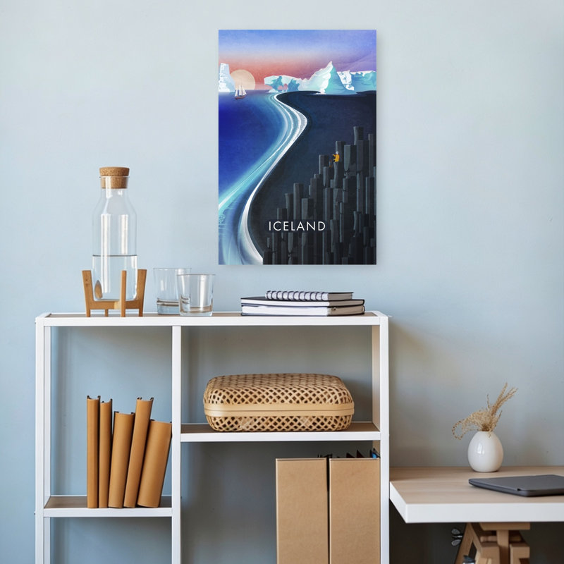 Impression d'art mural majestueux, paysage moderne contemporain minimaliste majestueux, Islande, 18" H x 12" W