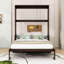 Grand lit escamotable en bois avec chaise-118013453