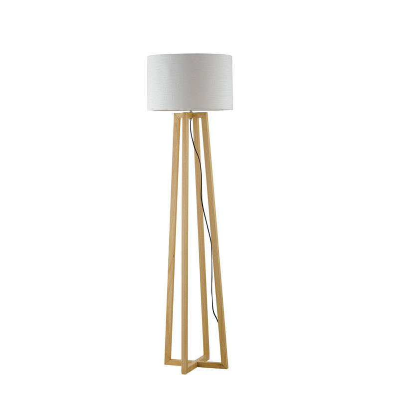 Caneshia 165cm Wood Tripod Floor Lamp