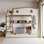 Lit superposé avec lit gigogne et tablettes de rangement, lits superposés en bois massif avec crochets, aucun sommier nécessaire