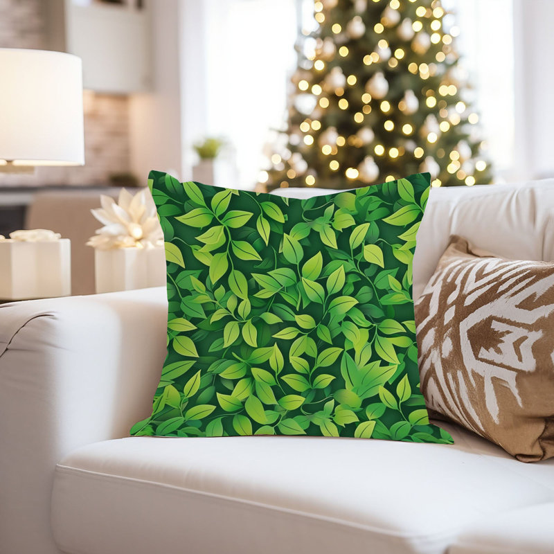 Botanical Pattern XI Plant Leaves Modern, 16"H x 16"W