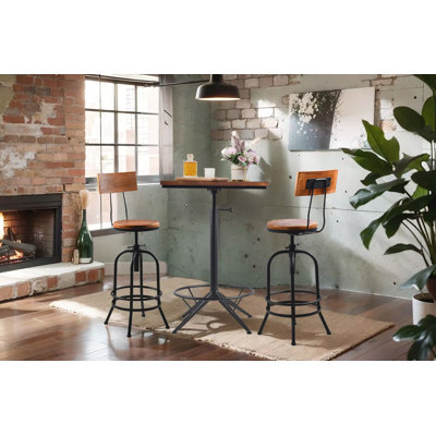 Kaielle 2 - Person Pine Solid Wood Top Four Leg Dining Set