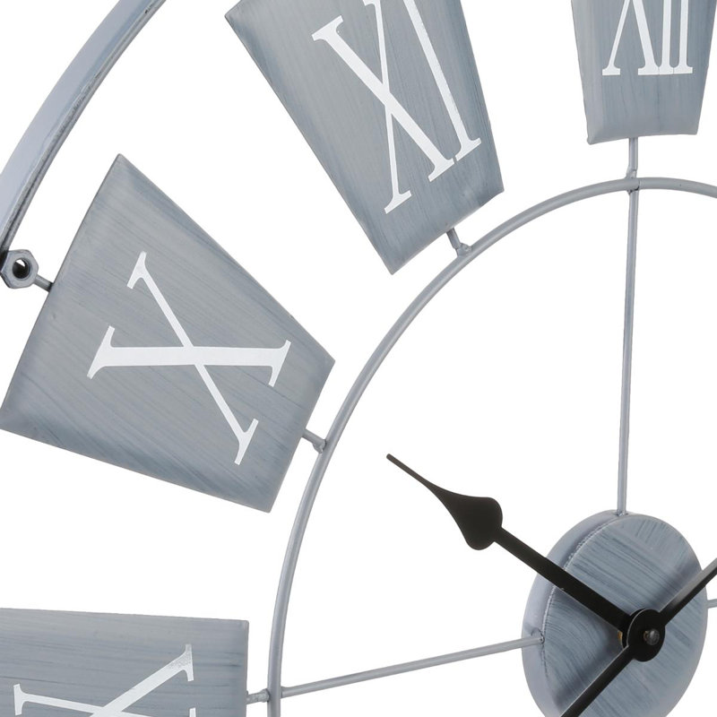Amoban Metal Wall Clock, Grey