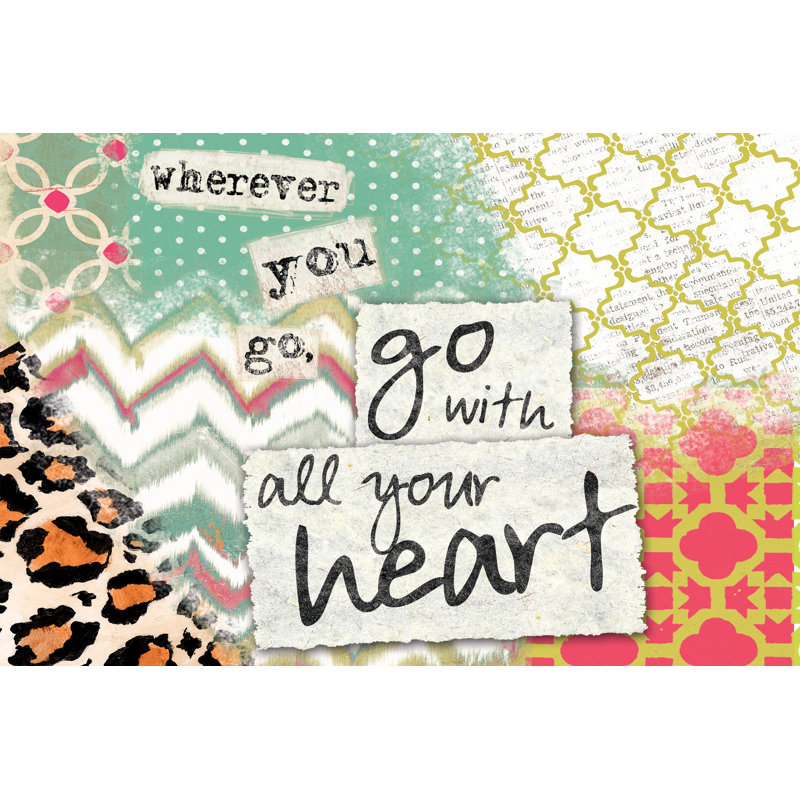 With All Your Heart - Wrapped Canvas Art Prints, 30cm H x 46cm W