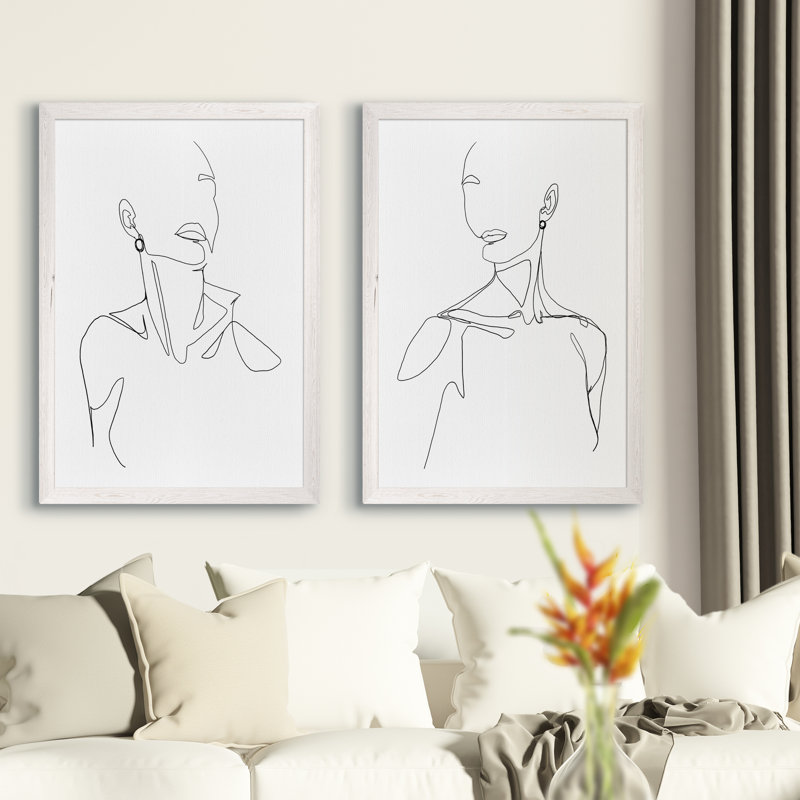 «Everlast Elegance I» par Vincent Van Gogh - ensemble de 2 reproductions de dessins encadrés, H 20 po x l 16 po x P 1,25 po