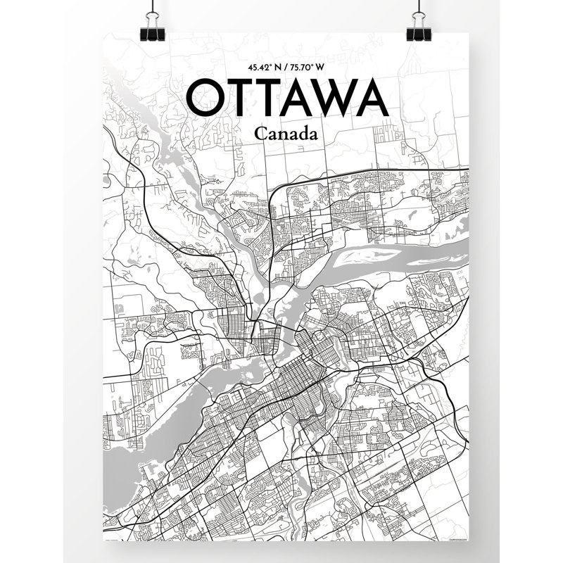 « ottawa city map », impression, H 36 po x l 24 po