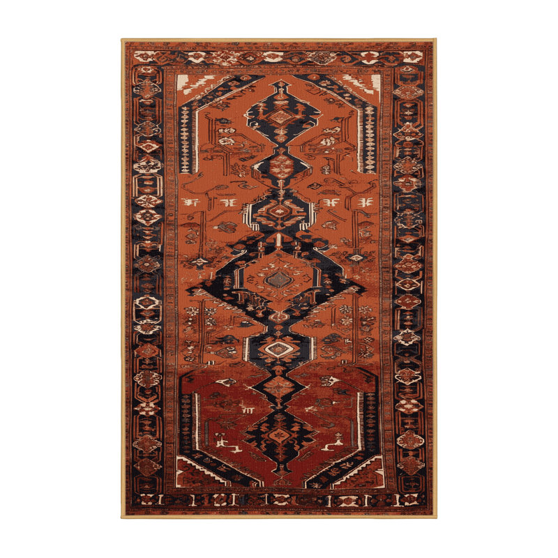 Tapis brun turc lavable à la machine, Rectangle 6 pi x 9 pi