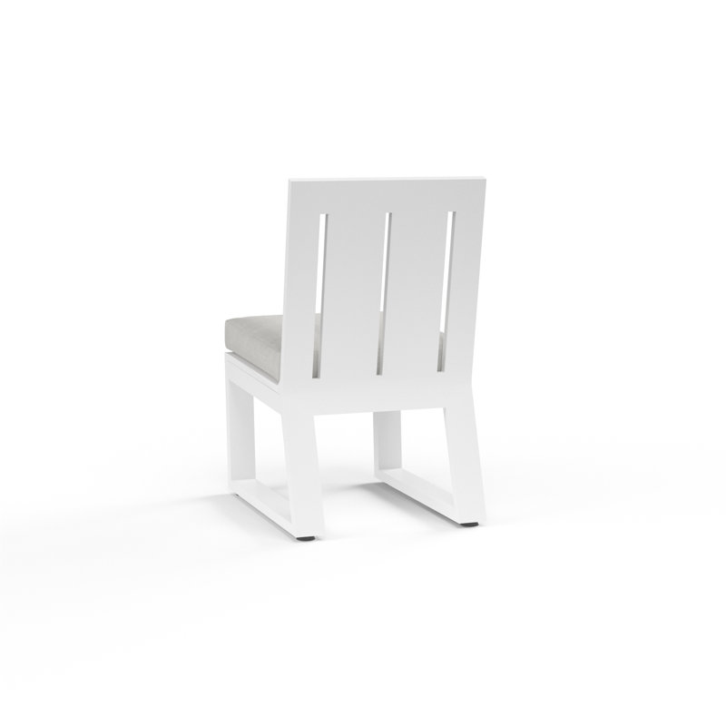 Camela Outdoor Dining Side Chair, Cast Silver Sunbrella®