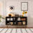 Sideboard Buffet Cabinet With Storage, Sideboard Cabinet With Adjustable Shelves, Rectangular Metal Handles And Legs For Kitchen, Living Room, And Dining Room-1184401159