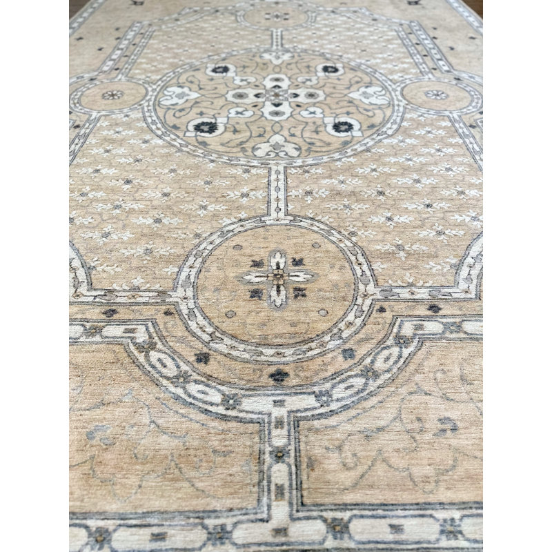 Proprietary Patterns Wool Oriental Area Rug in Holmes Beige, Rectangle 10' x 14'