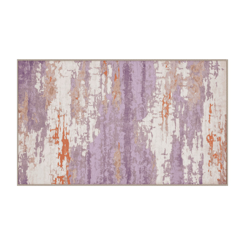 Tapis beige lavable à la machine, Rectangle 6 pi x 9 pi