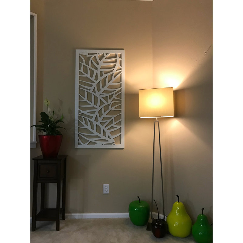 White Leaf Veins PVC Decorative Wall Panel, 48" x 24"