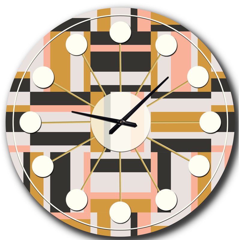 Abstrait horloge murale rétro rétro géométrique, Moyenne