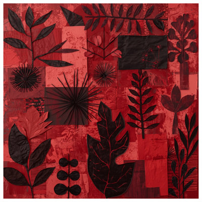 Tapis de bain rouge et noir