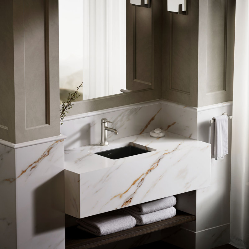 Under-Mount Bathroom Sink, Black
