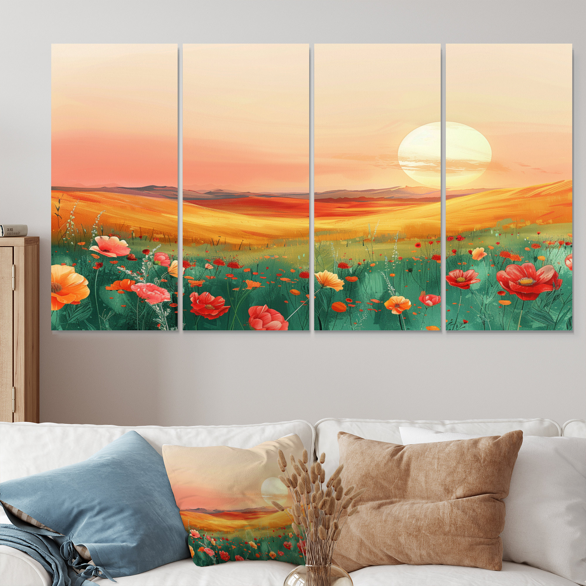 Lark Manor Flower Meadows At Sunset II - Landscape Mountains Wall Art ...