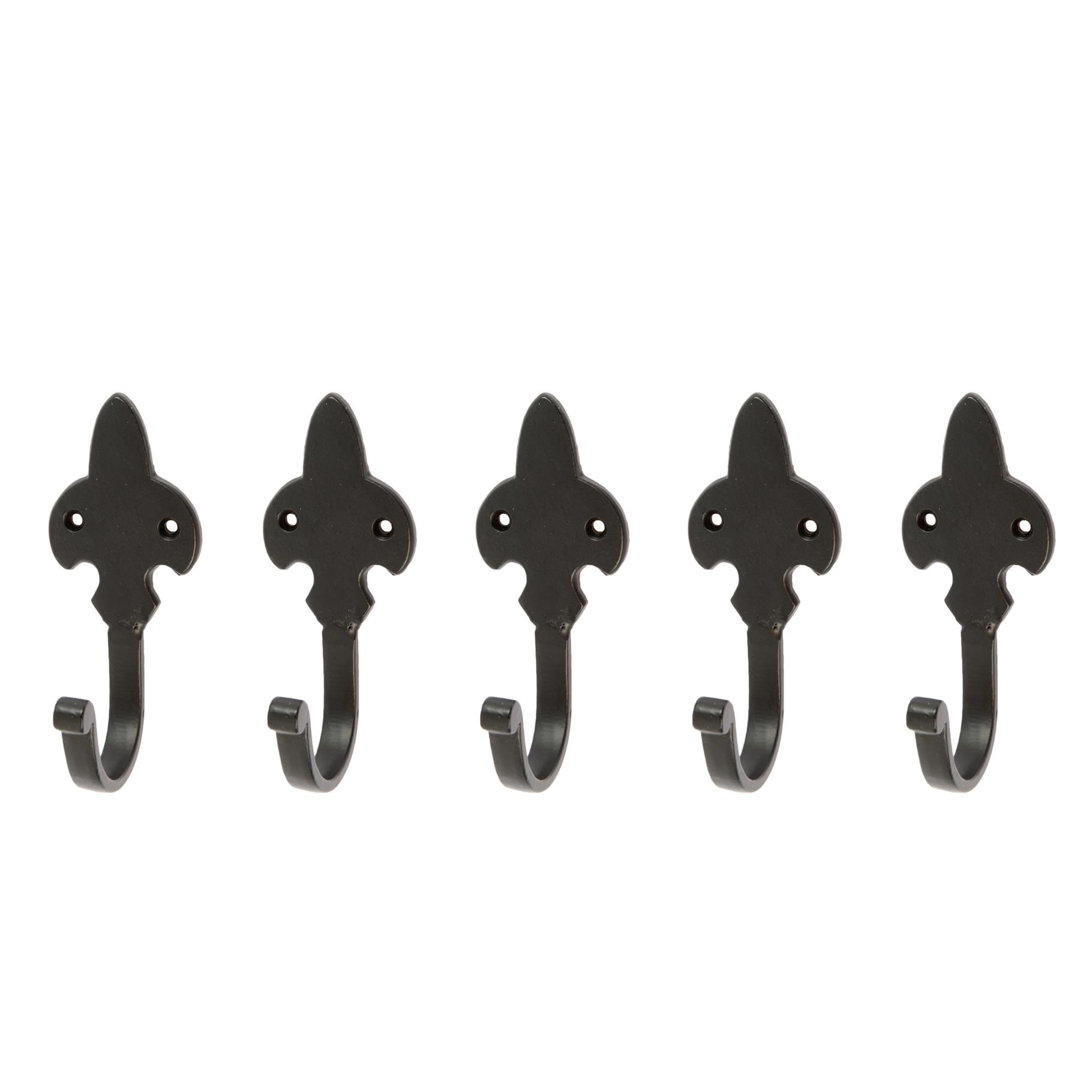 Hammer & Tongs - Fleur De Lis Coat Hook - W50mm x H120mm - Black