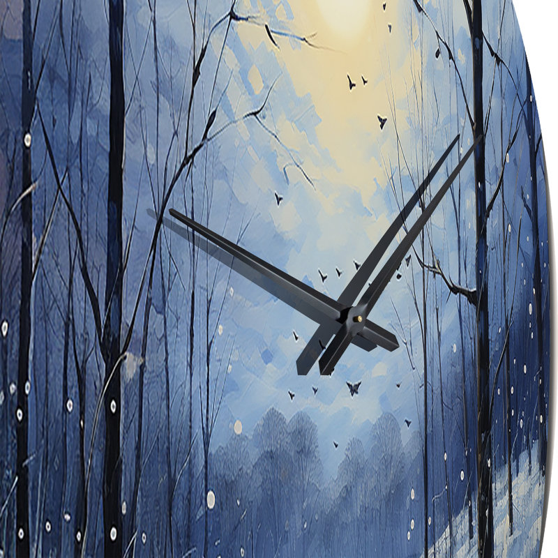 Horloge murale Winter Sky Serenity Pastoral II - Paysages, Grand
