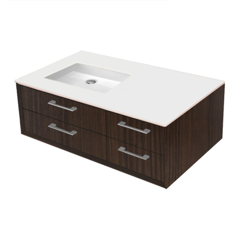Gemelli 36'' W Vanity Top, Polished White