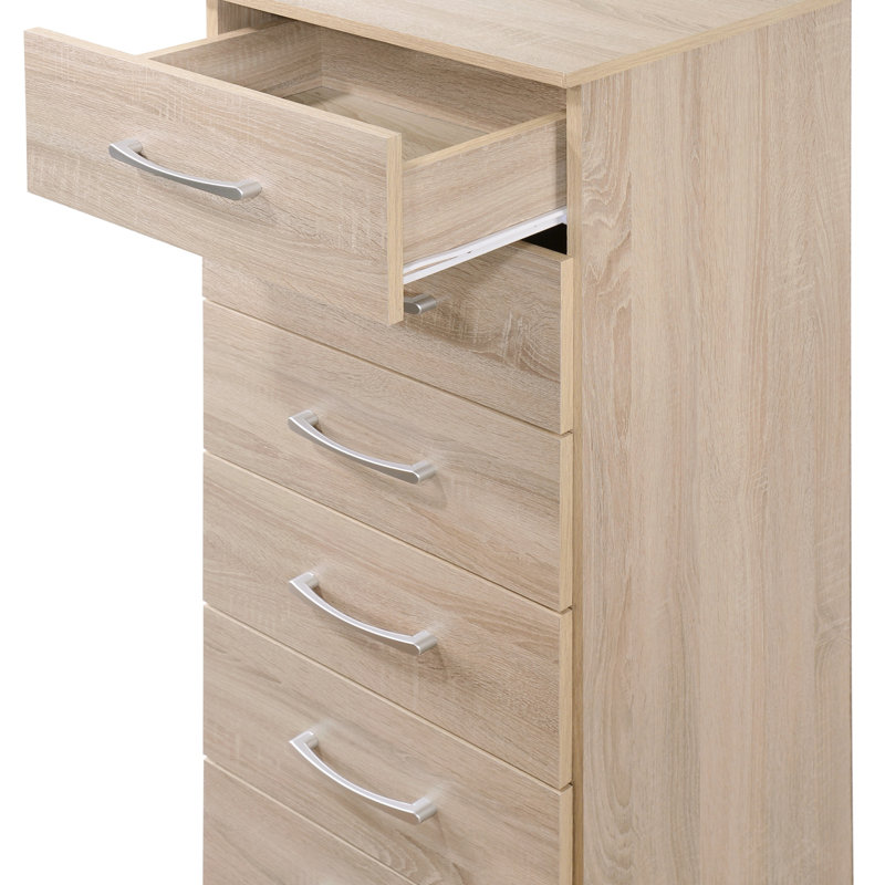 Commode à lingerie Boston G025-LC, commode en wengé, commode haute, Naturel