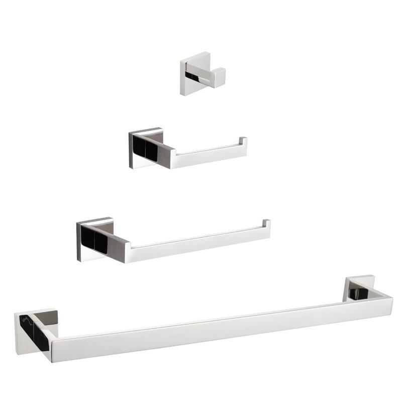 4 Bathroom Hardware Package - 304 Material, Rust- Guarantee. Versatile For Home. Modern Style, . Simple Install With Included Kit Steel, Durability. Various Areas. Look, Convenient Supplied