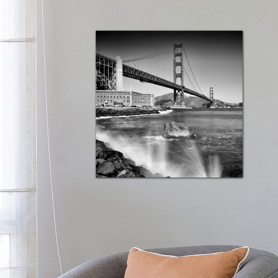 Golden Gate Bridge With Breakers by Melanie Viola - Wrapped Canvas Print