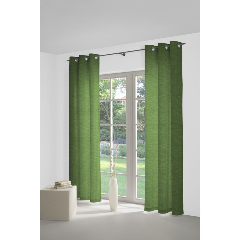 Breedlove Eyelet Room Darkening Single Curtain, 270cm Width x 245cm Drop, Dark green