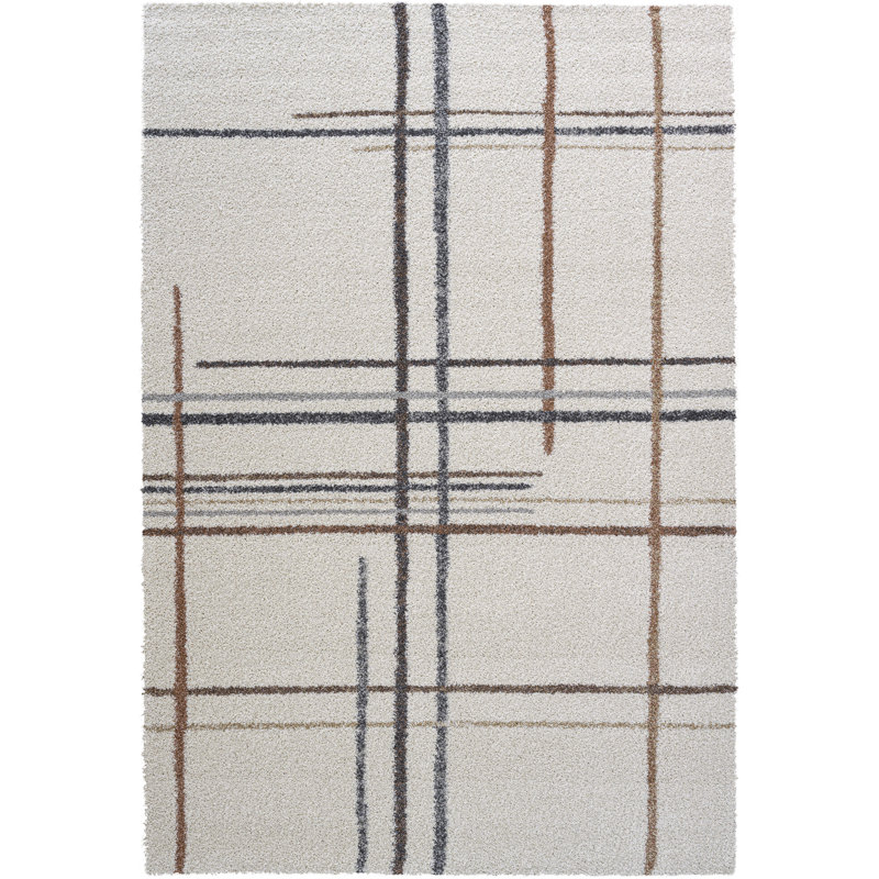 Granada Armandi Beige, Brown, Charcoal, Gold, Grey, Ivory, Rust And White Polypropylene Area Rug, Rectangle 5' x 8'