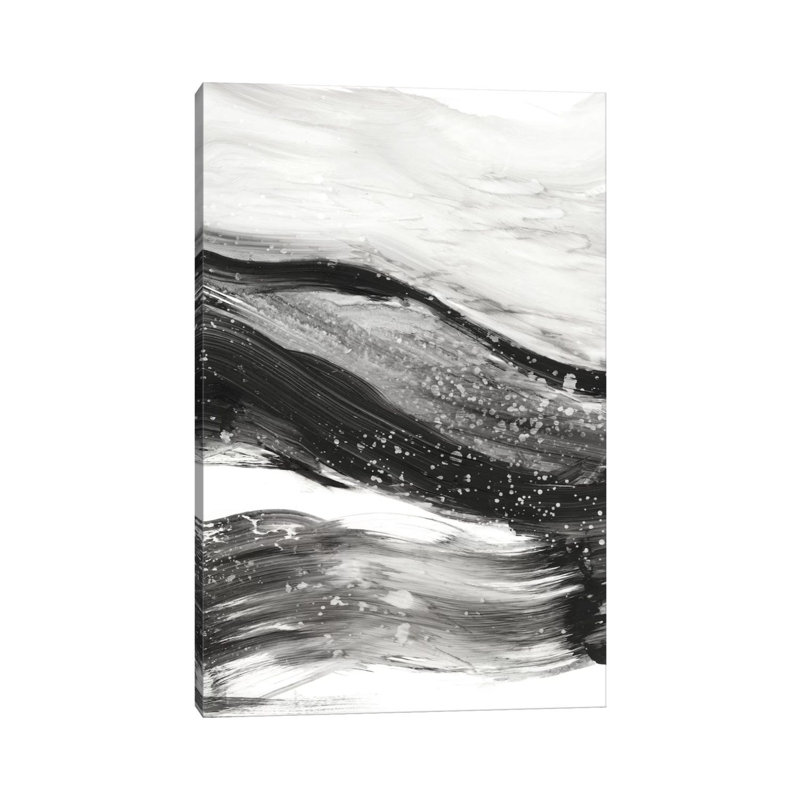 Black Waves I by Ethan Harper - Wrapped Canvas Print, 30.48 cm H x 45.72 cm W