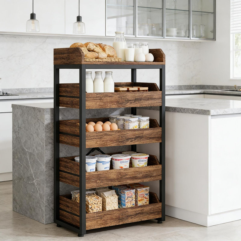 Organisateur de collations, support de panier à vin, support de rangement en bois