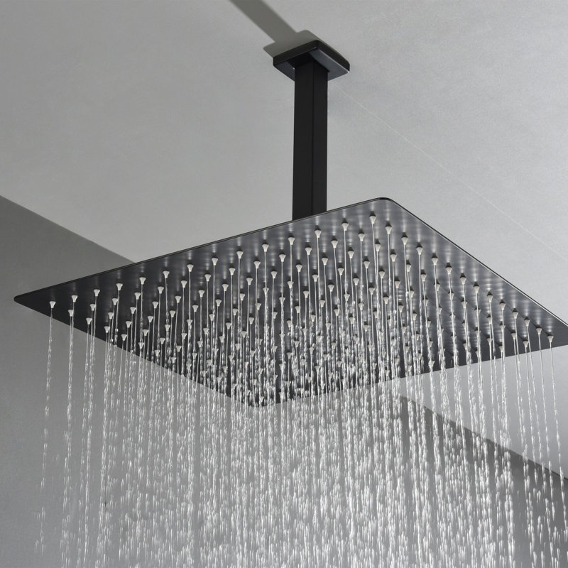 Pomme de douche 16 pouces, Noir mat